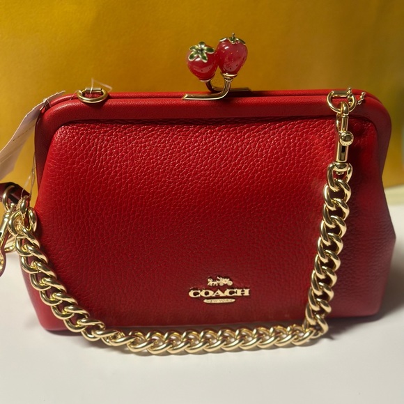 Coach Handbags - NWT COACH Nora Kisslock Crossbody With Strawberry Leather XBODY Messenger CH339